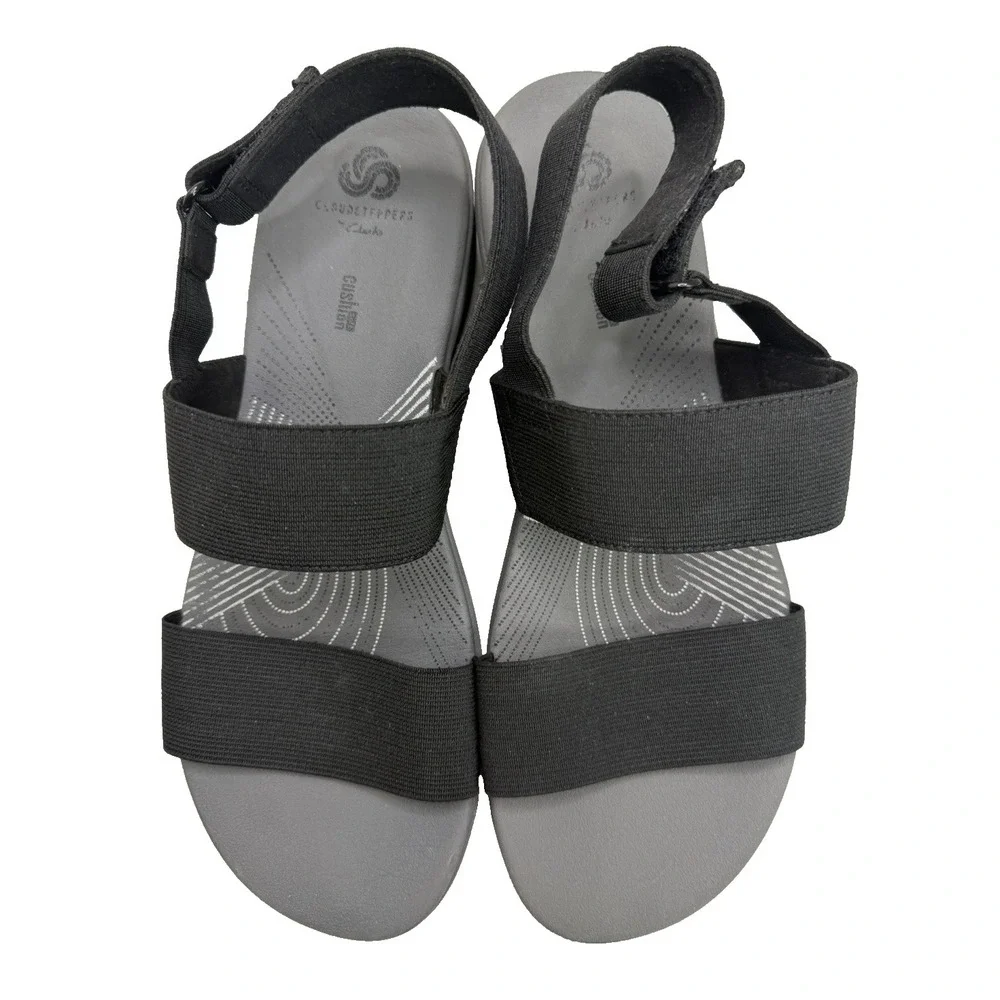 Clarks Womens Arla Jacory Black Comfort Strap Sandals Size 10‎